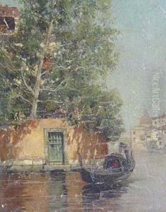 Canal Scene by Martin Rico y Ortega