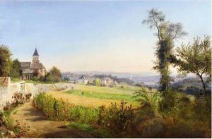 Vue De L'eglise De Mareil-marly by Francois Edme Ricois