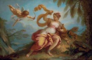 Diana chased by Cupid
