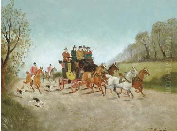 Huntsmen Passing A Coach On A Road; And A Companion Painting - view 1