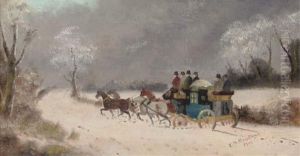 A Coach And Four In The Snow by Philip H. Rideout