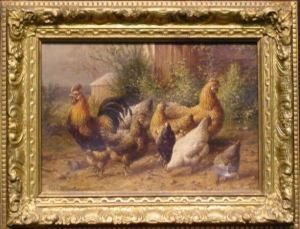 Barnyard Fowl by George A.E., Geo Riecke