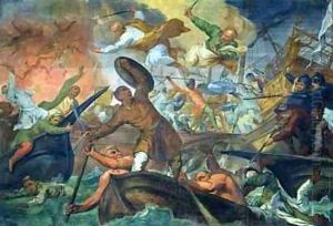 The Miraculous Intervention of SS Peter and Paul in the Battle of Lepanto by Ottaviano Dandini