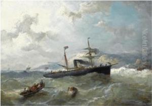 Shipping Off The Coast In Choppy Waters