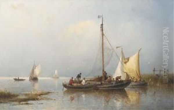 A Calm: Fishermen Inspecting Their Catch - view 1