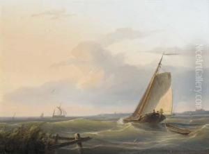 Sailing Vessels In An Estuary
