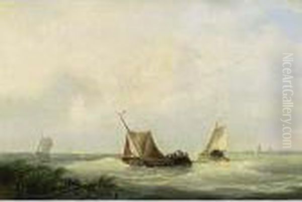 Sailing Vessels Off The Coast - view 1