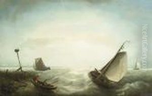 A River Estuary With Shipping In A Breeze