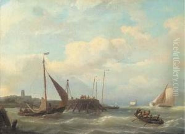 Dutch Fishing Boats Off A Jetty - view 1