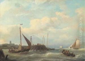 Dutch Fishing Boats Off A Jetty