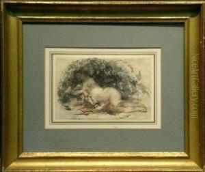 Reclining Female Nude by Leon Louis Antoine Riesener