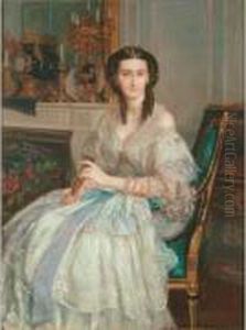 Portrait Presume De La Duchesse D'albes, Vers 1858 by Leon Louis Antoine Riesener