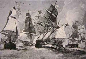 Battle of Chesapeake Bay by Julian Oliver Davidson