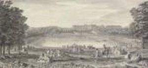 Vue Du Chateau De Versailles Du 
Cote De L'orangerie, Prise Au Dela De La Grande Piece D'eau Des Suisses by Jacques Rigaud