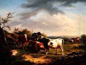 Cattle and Sheep in a Landscape 2 by Charles Desan