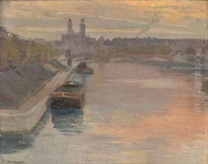 Coucher de soleil, la Seine Coucher de soleil, la Seine