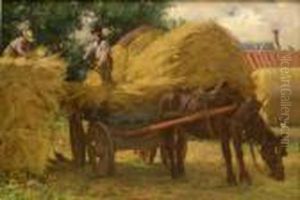 Harvest Time Above Runswick by Ernest Higgins Rigg