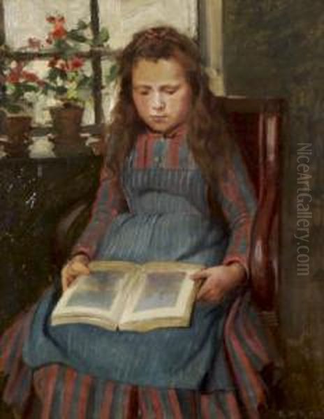 The Artists Daughter Asleep While Reading - view 1