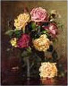 Still Life Of Roses by Ernest Higgins Rigg