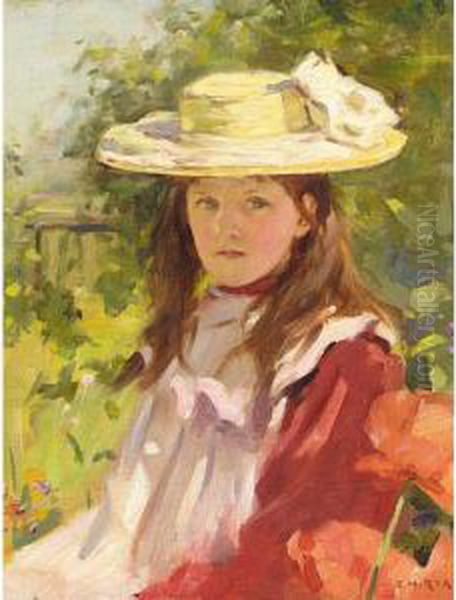 Young Girl In A Summer Garden - view 1