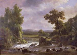 Paysage avec riviere by Francois Diday