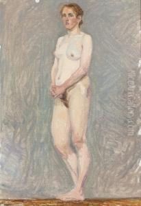 Stehender Weiblicher Akt. by Sigismund Righini