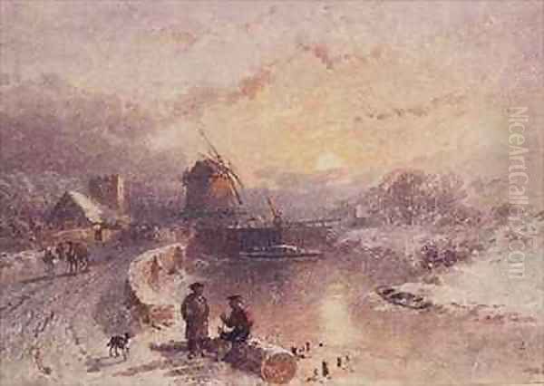 Winter Landscape Sunset - view 1