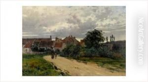 Paysanne Sur Le Chemin Du Village by Albert Gabriel Rigolot