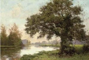 River Landscape by Albert Gabriel Rigolot