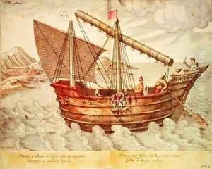 A Chinese Junk 2 by Johannes Baptista van, the Younger Doetechum