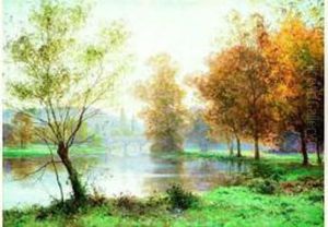 Pont Sur La Riviere En Automne by Albert Gabriel Rigolot