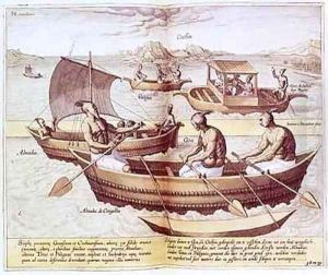Boats in Goa by Johannes Baptista van, the Younger Doetechum