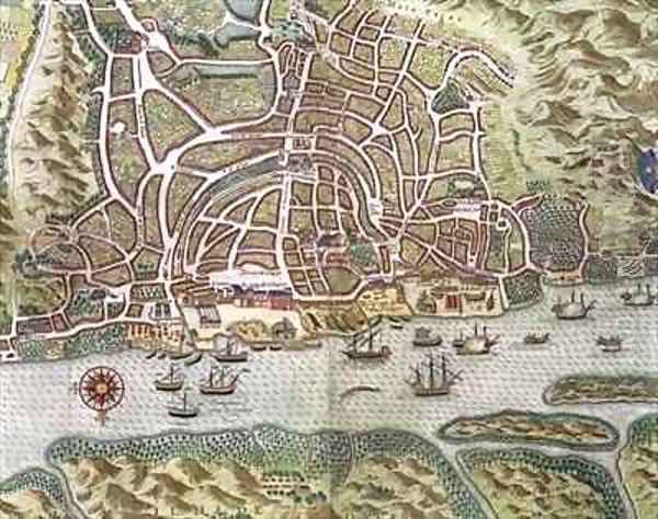 Map of the City and Portuguese Port of Goa India 2 - view 1