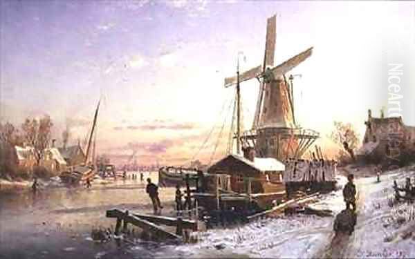 Winter Scene with a Windmill - view 1