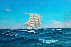 A White Yacht In Open Sea A White Yacht In Open Sea