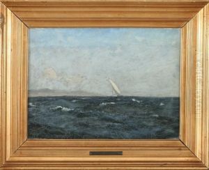 A Seascape With A Sailing Ship by Andreas Christian Riis Carstensen