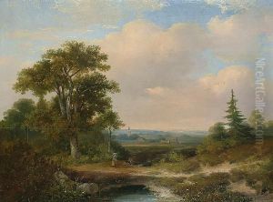 Figure In An Extensive Landscape by Hermanus Jan Hendrik Rijkelijkhuijsen