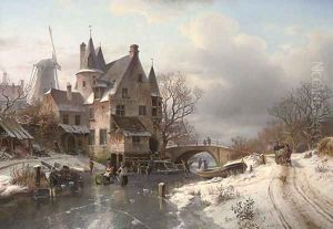 Skaters at a Dutch hamlet