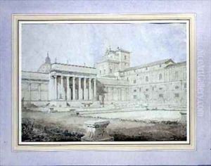 View of the Braccio Nuovo in the Cortile del Belvedere Vatican Palace Rome by John Davis