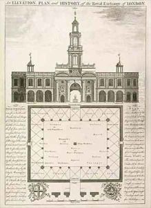 An Elevation Plan and History of the Royal Exchange of London by John Donowell