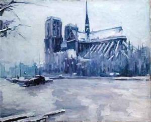 Notre Dame at the time of the Floods by Louis Degallaix