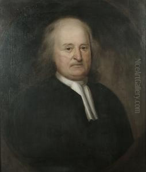 Portrait Bust Length, Believed To Be Of Sir Ambrose Crowley, In A Painted Oval - view 1