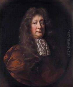 Portrait Of Mr Marriott Of 
Alscot Park, Gloucestershire, Half Length Standing, Wearing Brown Robes 
And A White Lace Cravat