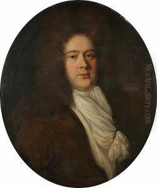 Portrait Of A Gentleman, Bust-length In A Brown Coat And A Cream Cravat - view 1