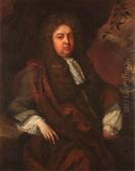 Portrait Of A Gentleman, Said To
 Be Sir John Berry, Three-quarter-length, In A Dark Green Coat With A 
Brown Wrap And A White Lace Stock, A Ship In The Distance; And A 
Portrait Of A Lady, Said To Be The Sister Of Sir John Berry, 
Three-quarter-lengt - view 1