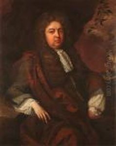 Portrait Of A Gentleman, Said To
 Be Sir John Berry, Three-quarter-length, In A Dark Green Coat With A 
Brown Wrap And A White Lace Stock, A Ship In The Distance; And A 
Portrait Of A Lady, Said To Be The Sister Of Sir John Berry, 
Three-quarter-lengt by John Riley