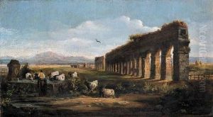 Buttero E Buoi Nella Campagna Romana by Claudio Rinaldi