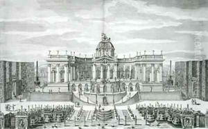 The Great Grotto and the Fountain Garden at the Princely Pleasure Palace and Gardens Berlin by Paul (the Elder) Decker