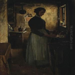 Kitchen Interior With Woman by Laurits Andersen Ring
