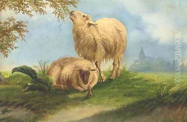 Sheep in a landscape - view 1